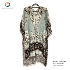 New fashion viscose printing poncho 21PF1189-4