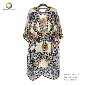 New fashion viscose printing poncho 21PF1302-2