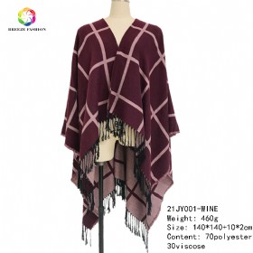 New fashion shawl 21JY001-WINE-1