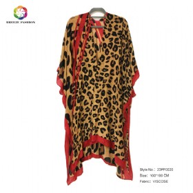 New fashion viscose printing poncho  23PF0020