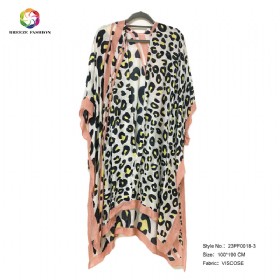 New fashion viscose printing poncho 23PF0020-4