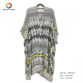 New fashion viscose printing poncho 23PF0022-1