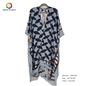 New fashion viscose printing poncho 23PF0025