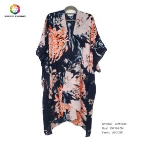 New fashion viscose printing poncho 23PF0028