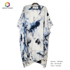 New fashion viscose printing poncho 23PF0030