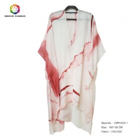 New fashion viscose printing poncho 23PF0032-1