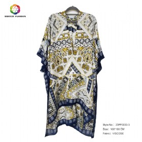 New fashion viscose printing poncho 23PF0033-3